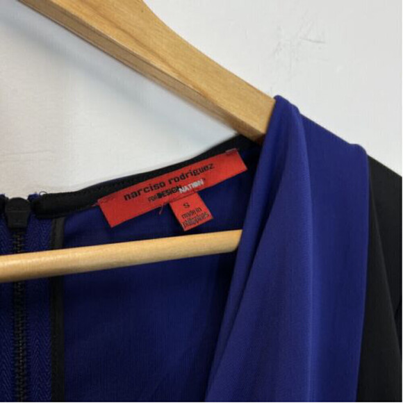 Narciso Rodriguez Design Nation Dress Color Block Waterfall Cowl Neck S Small - Picture 5 of 6